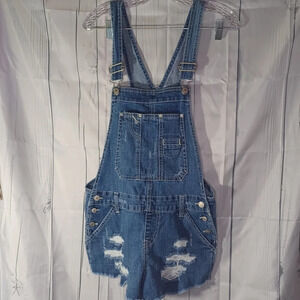 UNIONBAY Blue Denim Overall Shorts